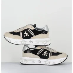 Hot PREMIATA Sneakers ultra légère cuir & toile nylon sequins- CASSIE 6720 NOIR