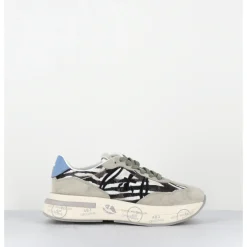 Discount PREMIATA Sneakers ultra légère cuir & toile imprimé zèbre - CASSIE 7115