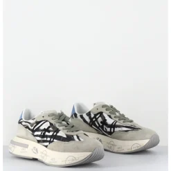 Discount PREMIATA Sneakers ultra légère cuir & toile imprimé zèbre - CASSIE 7115