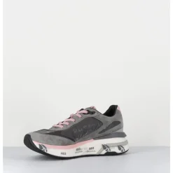 Outlet PREMIATA Sneakers ultra light daim & toile / rose - MOERUND 6441 GRIS