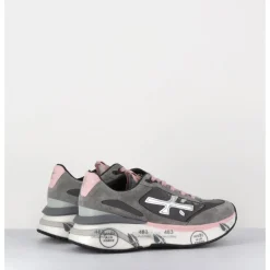 Outlet PREMIATA Sneakers ultra light daim & toile / rose - MOERUND 6441 GRIS