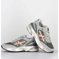 Hot PREMIATA Sneakers ultra light daim & toile khaki - MOERUND 6992 GRIS