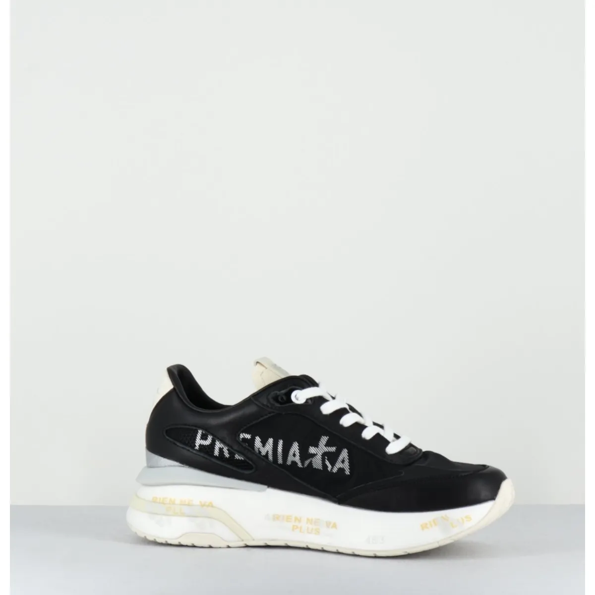 New PREMIATA Sneakers ultra light toile & cuir argent - MOERUND 6733 NOIR