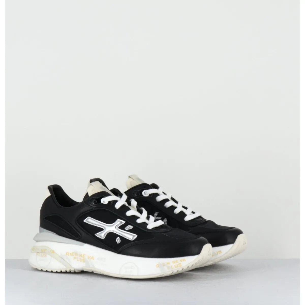 New PREMIATA Sneakers ultra light toile & cuir argent - MOERUND 6733 NOIR