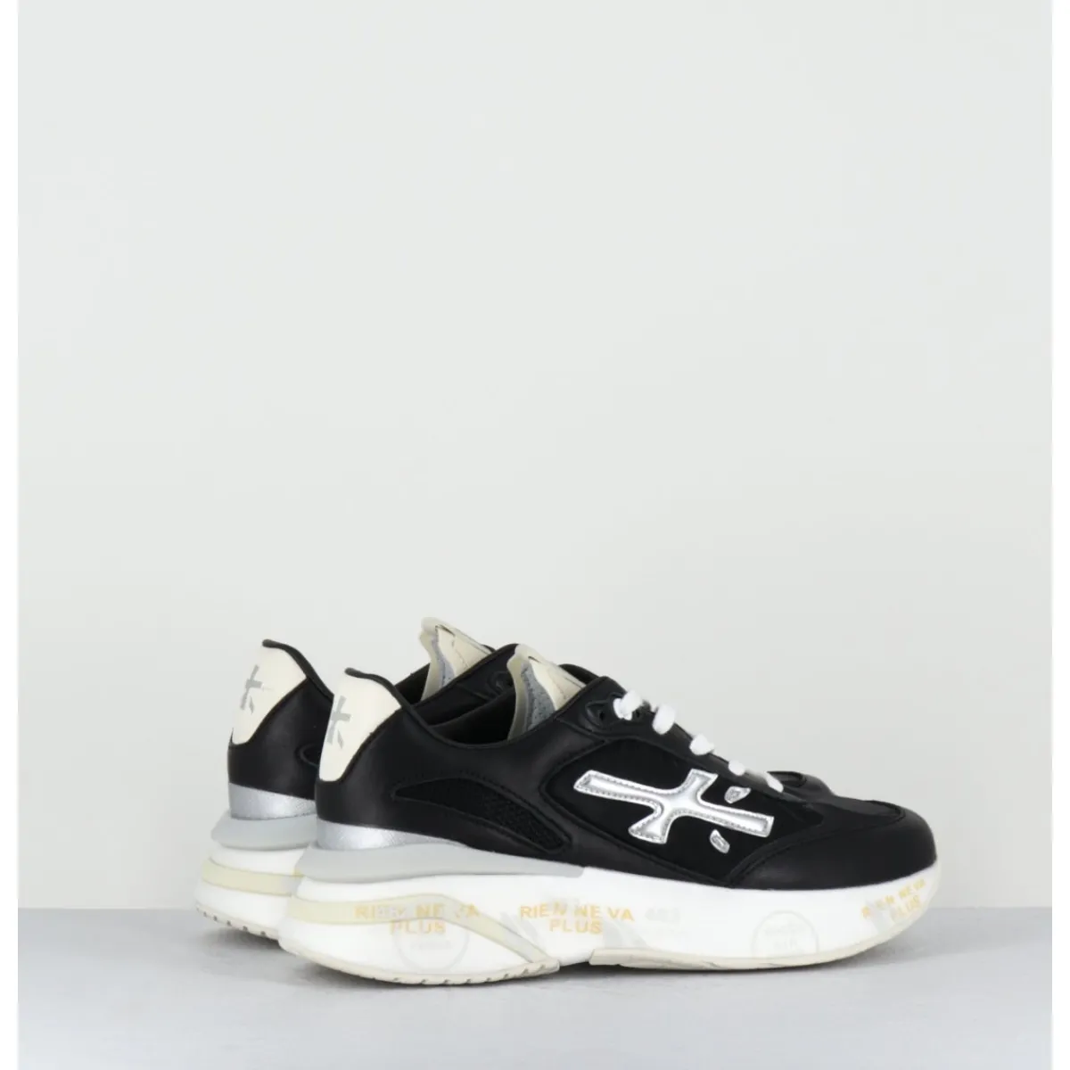 New PREMIATA Sneakers ultra light toile & cuir argent - MOERUND 6733 NOIR