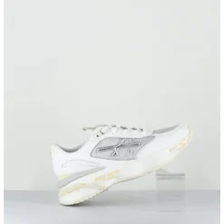New PREMIATA Sneakers ultra light toile he & cuir argent- MOERUND 6809 BLANC