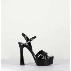 New GARRICE LAB Sandales en cuir vernis à talon haut - MIRA NERO NOIR